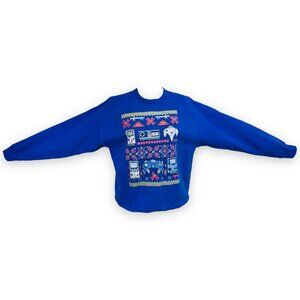 Vintage Nintendo Gameboy Pixel Print Christmas Holiday Pullover Sweatshirt M